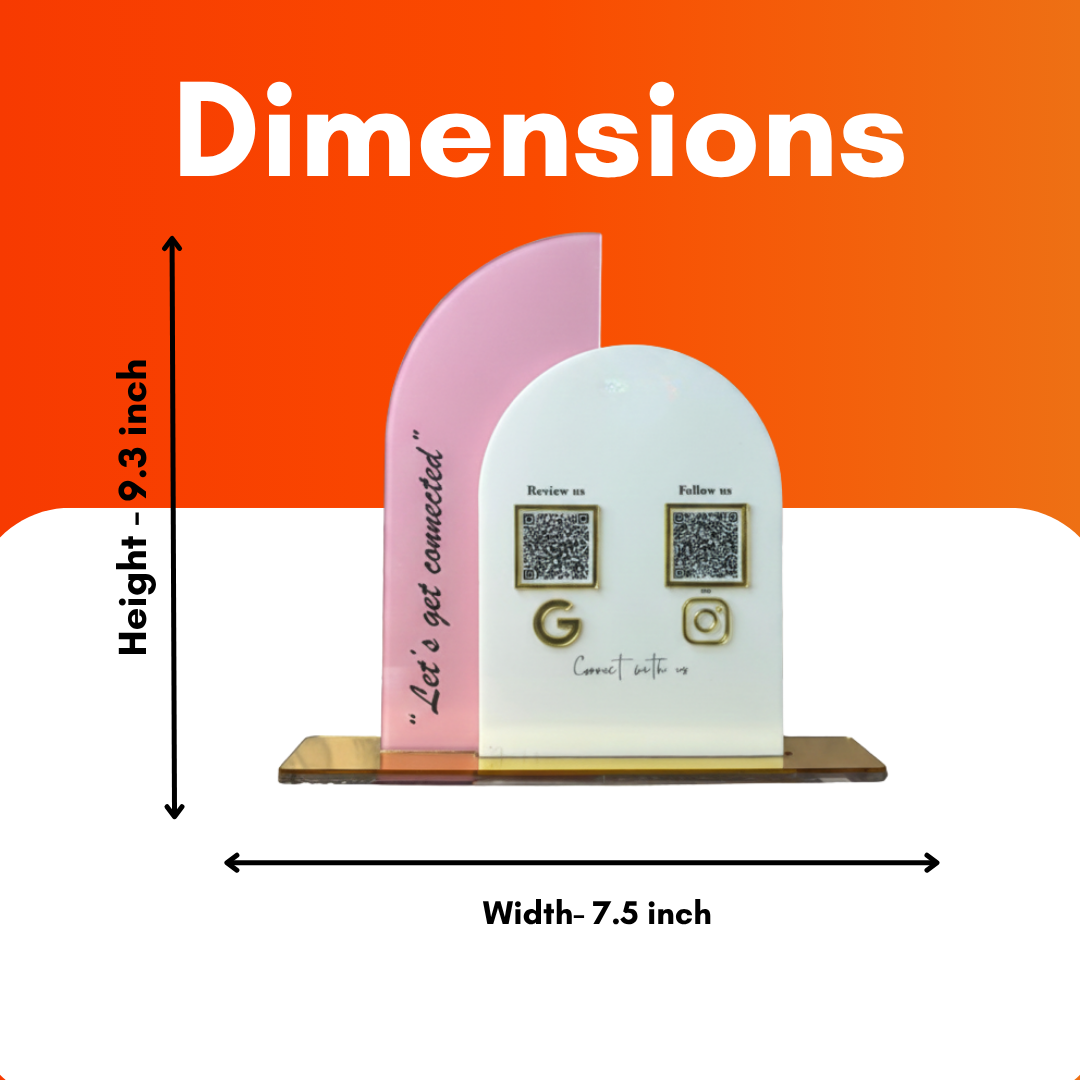 2 QR NFC Enabled Custom Shape Standee for Shops and Clothing Store and Boutiques