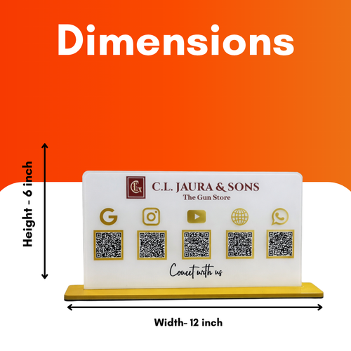5QR NFC Enabled Premium Standee - Landscape