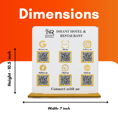 6QR NFC Enabled Premium Standee For Restaurant & Cafe