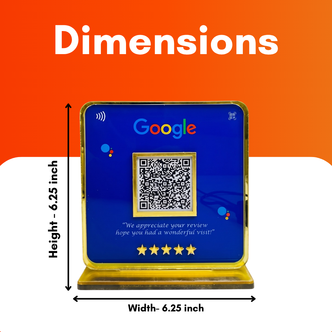 1 QR NFC Enabled Standee for Shops, Cafes, Clinics & Offices