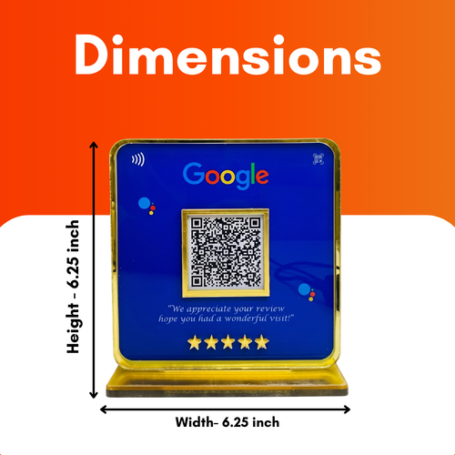 1 QR NFC Enabled Standee for Shops, Cafes, Clinics & Offices