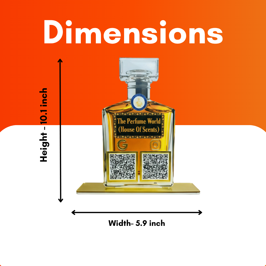 2 QR NFC Enabled Bottle Shape Standee for Perfume Attar & Cosmetic Store