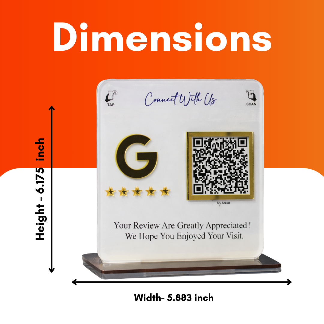 1 QR NFC Enabled Standee for Dental Clinic |White Colur Standee
