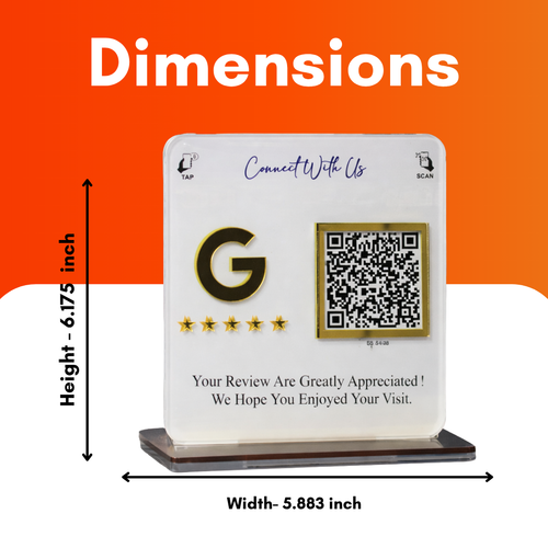1 QR NFC Enabled Standee for Dental Clinic |White Colur Standee