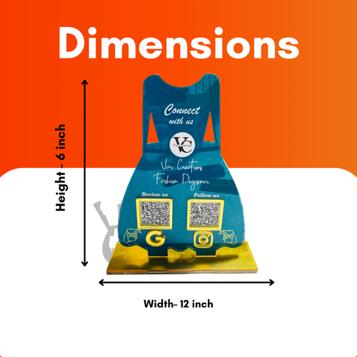 2 QR NFC Enabled Dress- Shaped Qr Acrylic Standee