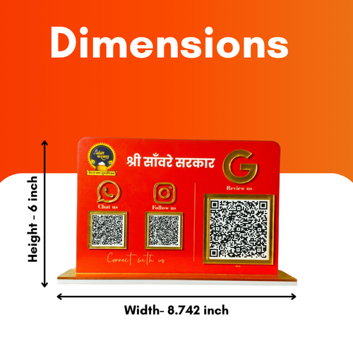 3 QR NFC Enabled Horizontal Red Standee for Shops Cafes & Offices