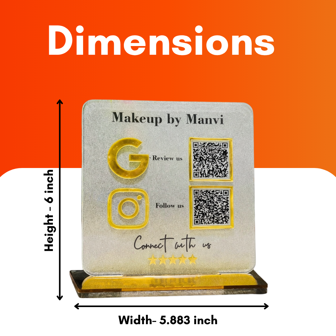 2 QR NFC Enabled Frosted Premium Standee for Salon & Spa