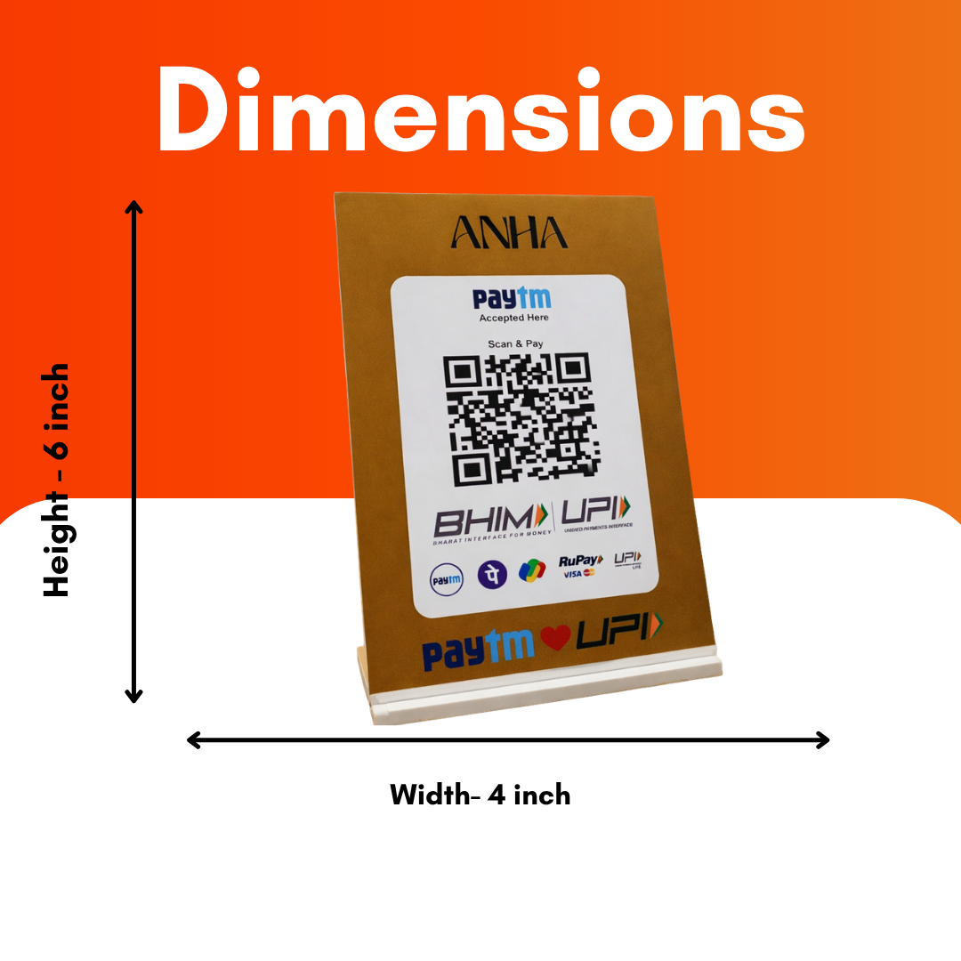 1 QR NFC Enabled Countertop Standee for Shops, Cafes, Clinics & Offices