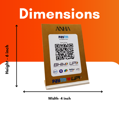 1 QR NFC Enabled Countertop Standee for Shops, Cafes, Clinics & Offices