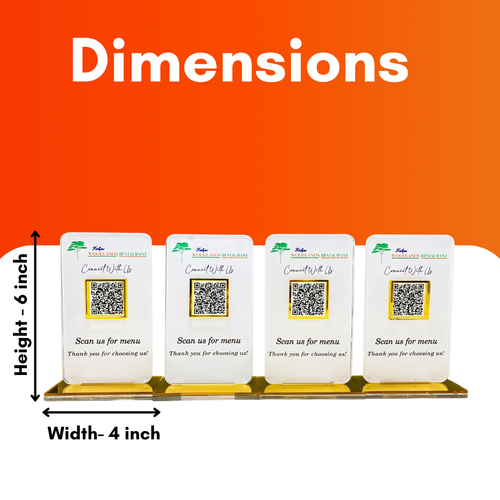 NFC Enabled Menu Standee (Pack of 4)  For Restaurant & Cafe
