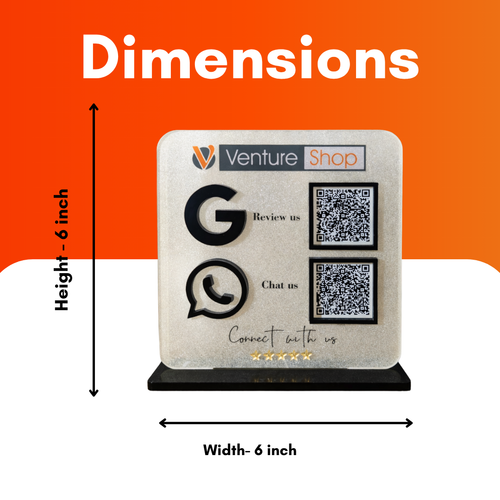 2 QR Frosted NFC Enabled Black Colour Icon Rounded Corner Standee