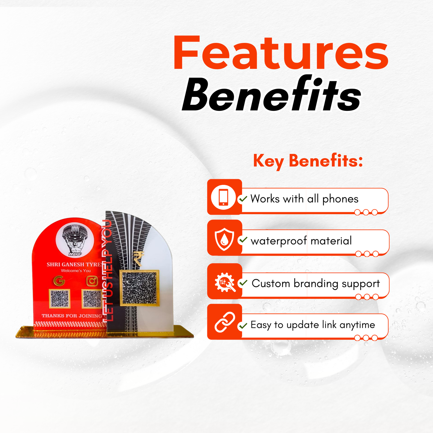 3 QR NFC Enabled Round Premium Standee for Shops Cafes Clinics & Offices