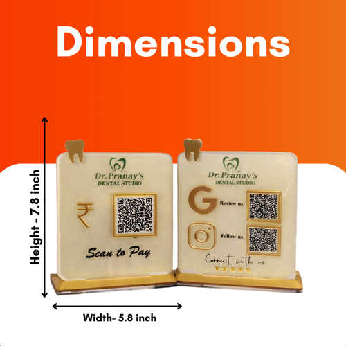 3 QR NFC Enabled Tooth Cut-Out Frosted Bundle for Shops Cafes Clinics & Offices - Business Promotion for Dental Clinic