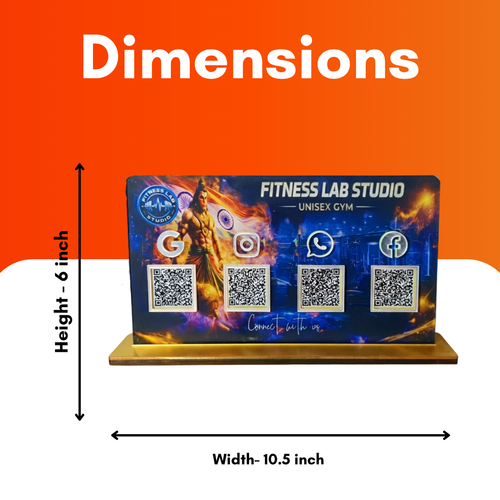 4 QR NFC Enabled Horizontal Standee For Fitness Gym