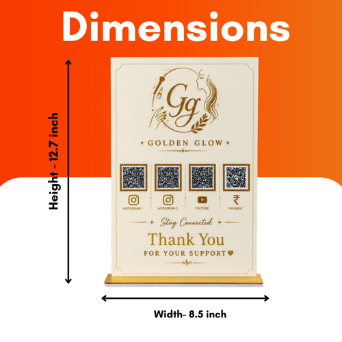 4 QR NFC Enabled Rectangular vertical Shape Standee