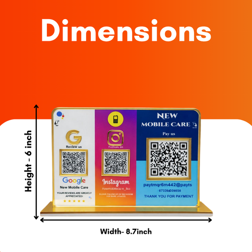 3 QR NFC Enabled Multi Colour Standee for Shops Cafes Clinics & Offices and mobiles Electronics