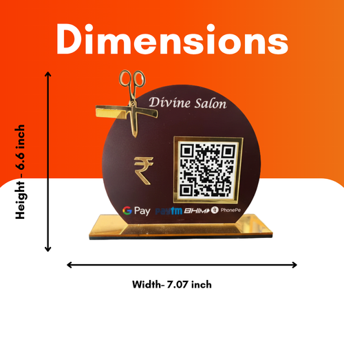 1 QR NFC Enabled Scissors Shape Design | Round Standee for Salon & Spa