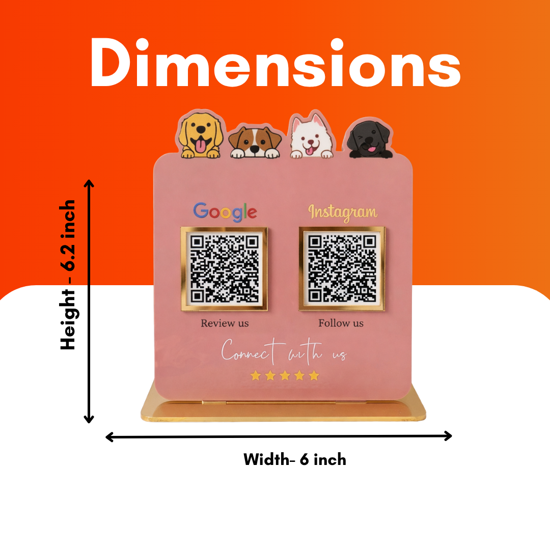 2 QR NFC Enabled Pink Colour  Pet Cut Out Standee
