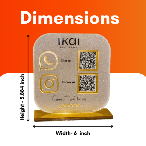 2 QR NFC Enabled Round Frosted Standee for Shops Cafes Clinics & Offices