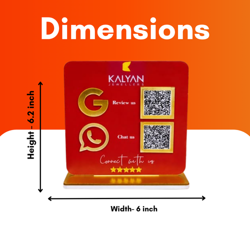 2 QR NFC Enabled Red Colour Google Review Standee For Jewellers
