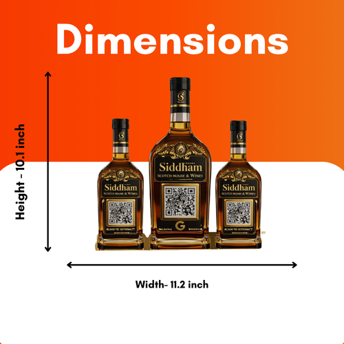 3 QR NFC Enabled Bottle Shape Standee