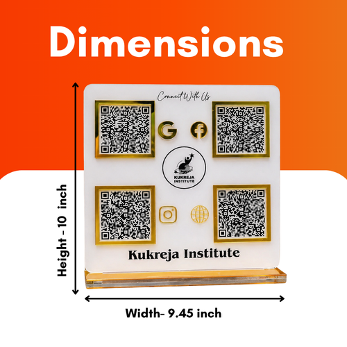 4 QR NFC Enabled Double side White Standee