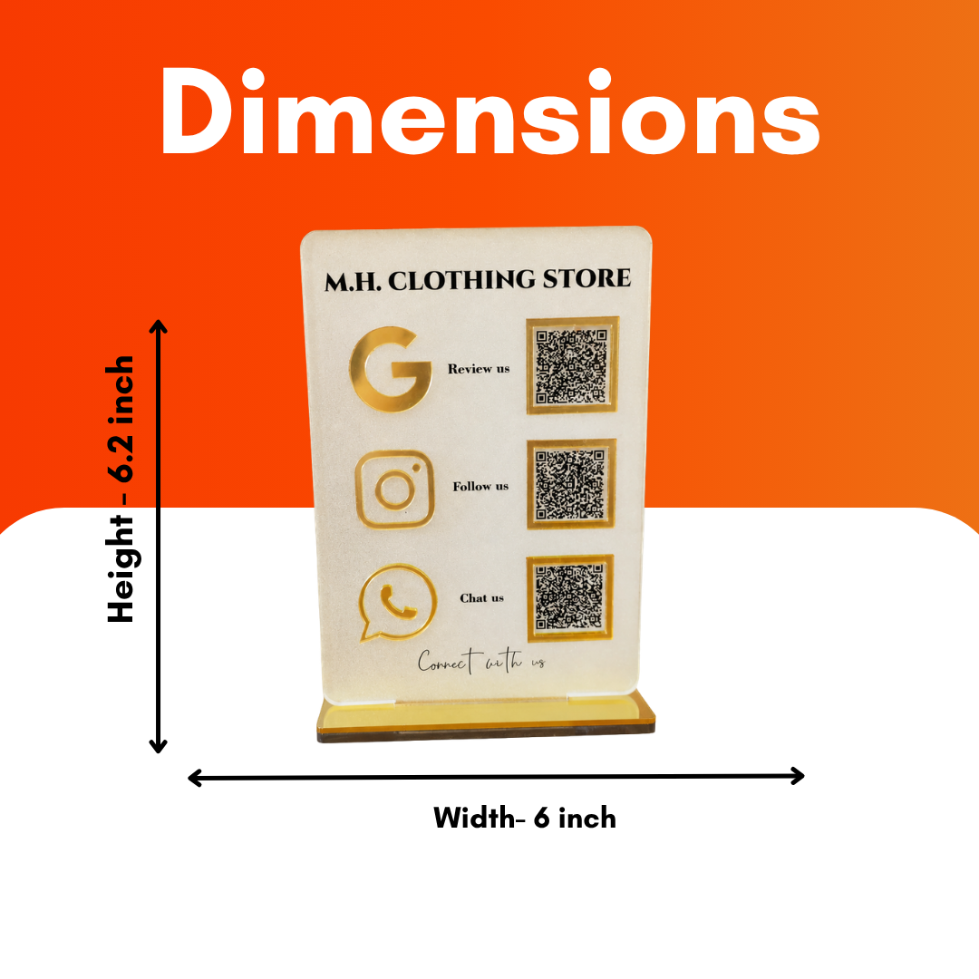 3 QR Frosted Vertical Standee