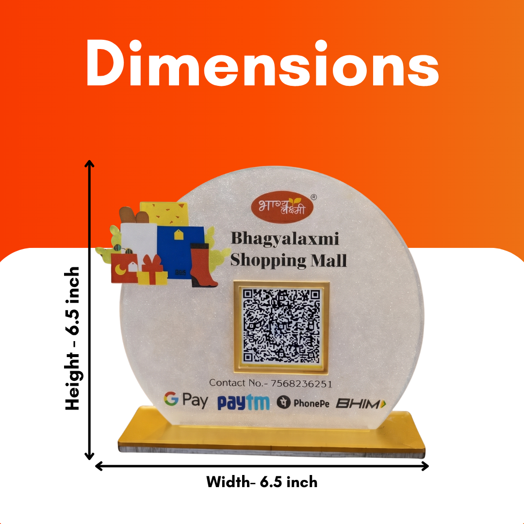 1 QR NFC Enabled Oval Standee for Shopping Mall Store
