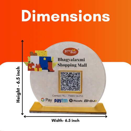 1 QR NFC Enabled Oval Standee for Shopping Mall Store