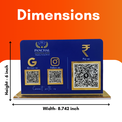 3 QR NFC Enabled Blue Colour Horizontal Standee