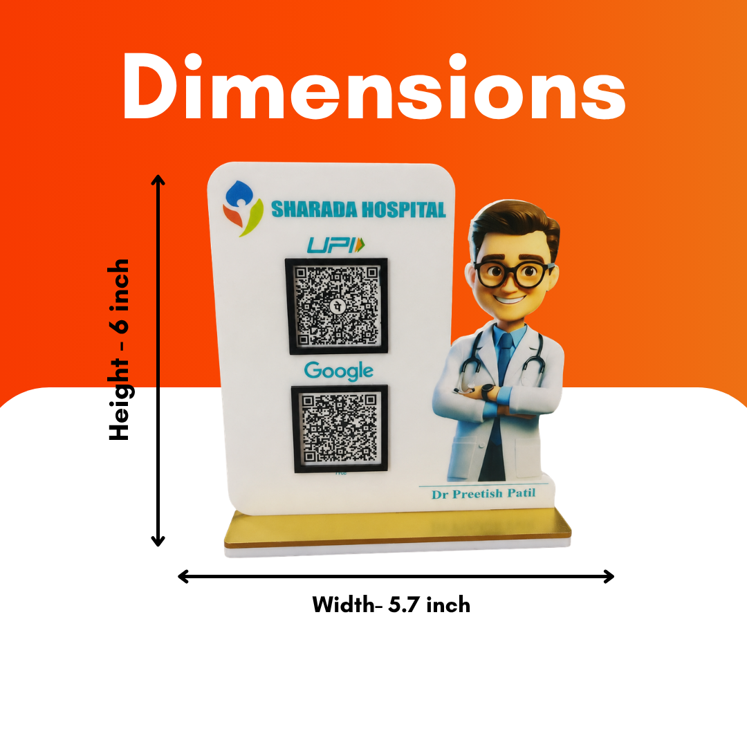 2 QR NFC Enabled Doctor Printed Standee For Doctores and medicals For Clinic and Hospital