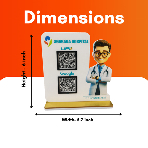 2 QR NFC Enabled Doctor Printed Standee For Doctores and medicals For Clinic and Hospital