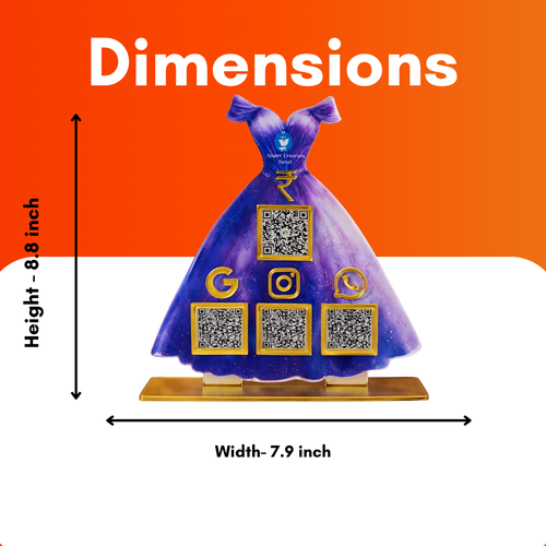 4 QR NFC Enabled Gown Shape Standee For Boutiques
