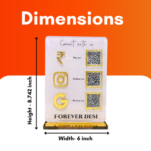 3 QR NFC Enabled White Digital Standee for Shops Cafes Clinics & Offices and Salon and spa