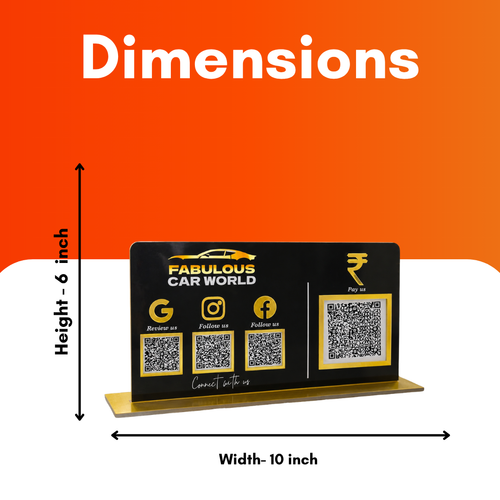 4 QR NFC Enabled Code Horizontal Standee for Garage Car Showroom