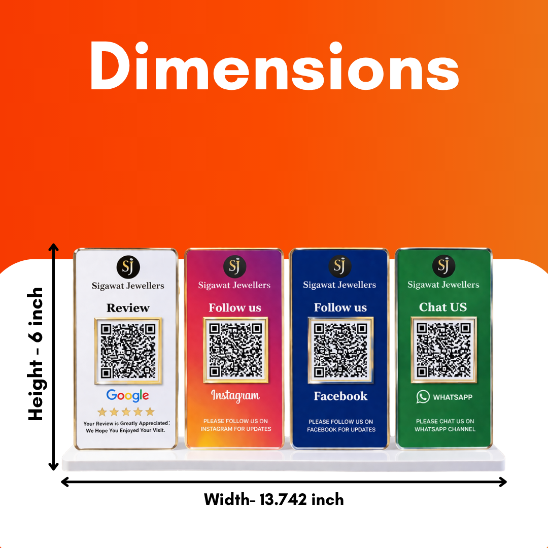 4 QR NFC Enabled Multi-Colour Standee for Jewellers