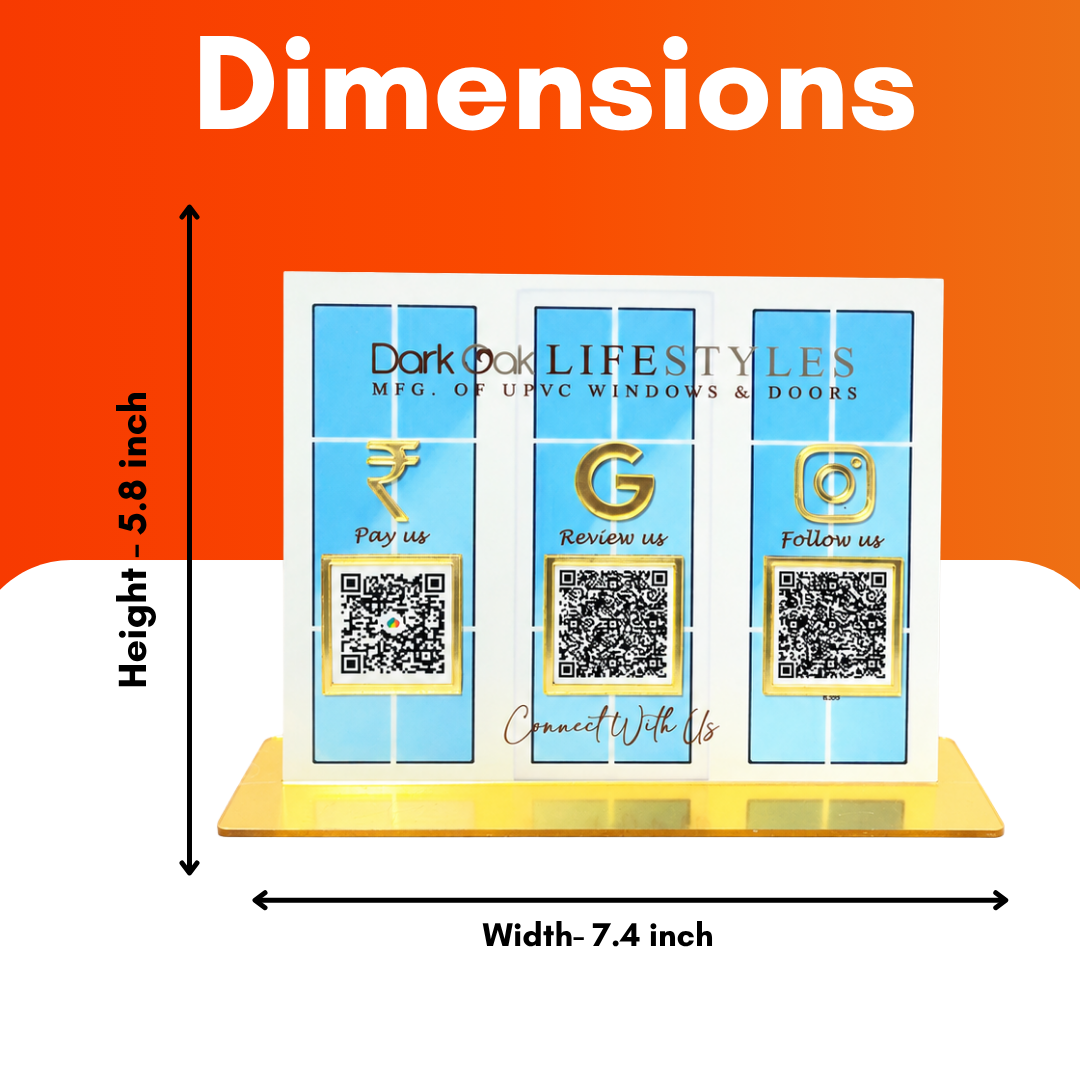 3 QR NFC Enbaled Standee Window Shape