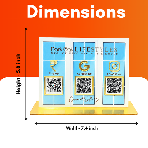 3 QR NFC Enbaled Standee Window Shape