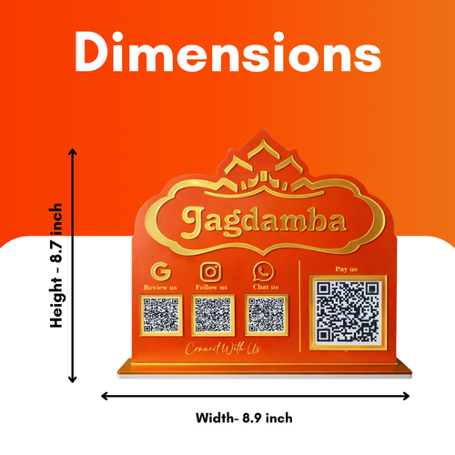 4 QR NFC Enabled Temple Shape Standee for Sweet Shop Restaurant Caterer & Indian Food Business