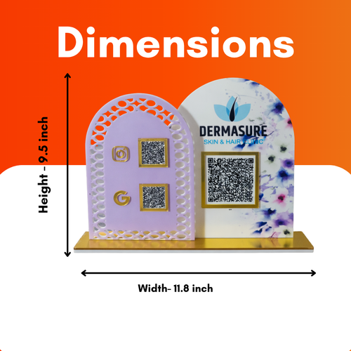 2 QR NFC Enabled Dual Size Arch Shape Standee for Shops Cafes Clinics & Offices For Salon and spa