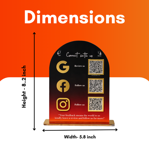 3 QR NFC Enabled Round Vertical Premium Standee for Salon & Spa