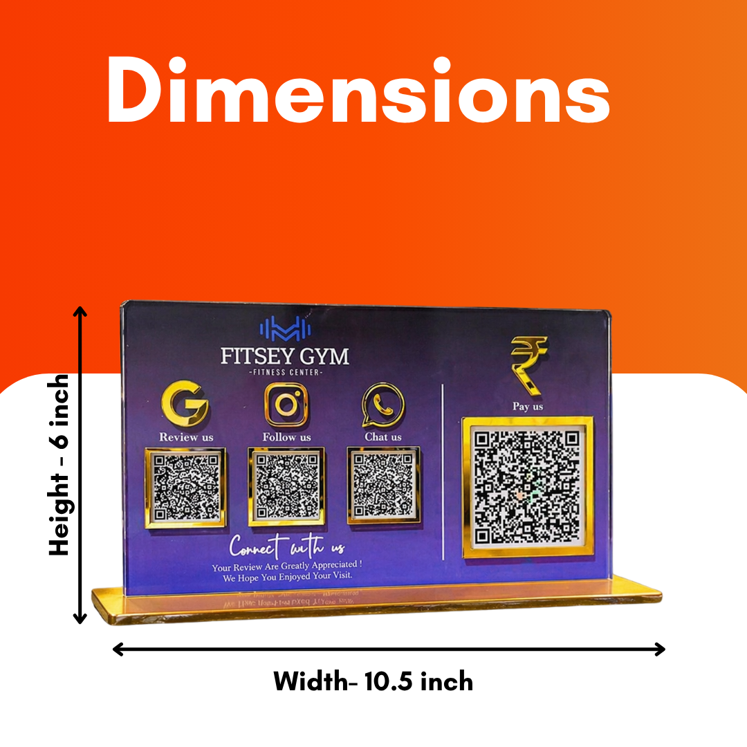 4 QR NFC Enabled Horizontal Multi Colour QR Standee with Payment QR