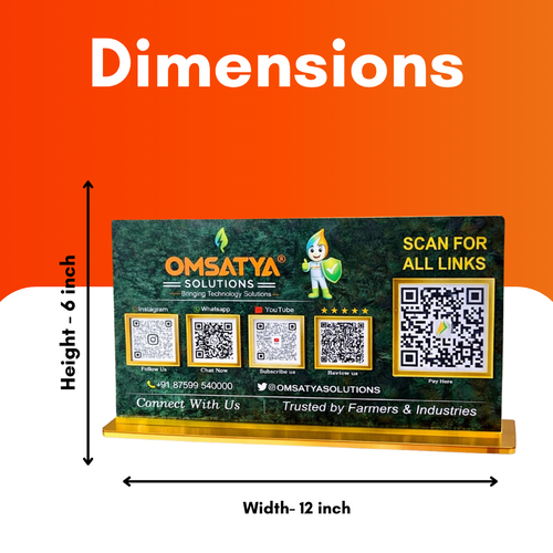 5 QR NFC Enabled Horizontal tabletop standee for tech business solar services farming industry marketing