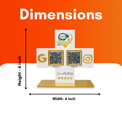 2 QR NFC Enabled Plus Shape Standee For Medical Store