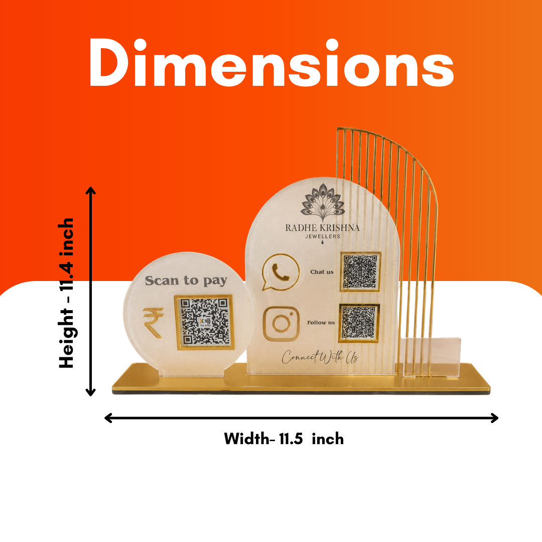 3 QR NFC Enabled Round Shape Standee For jewellers