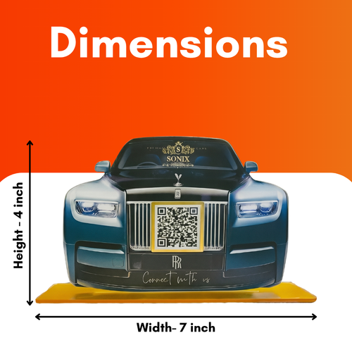 1 QR NFC Enabled Car Shape Standee for Automotive, Garage, Car Showroom