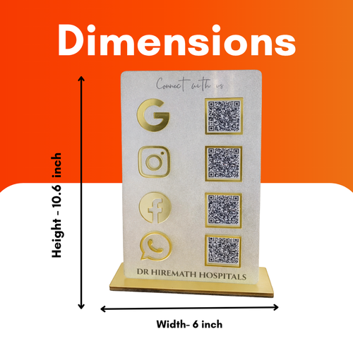 4 QR NFC Enabled Frosted Standee For Clinic and Hospital