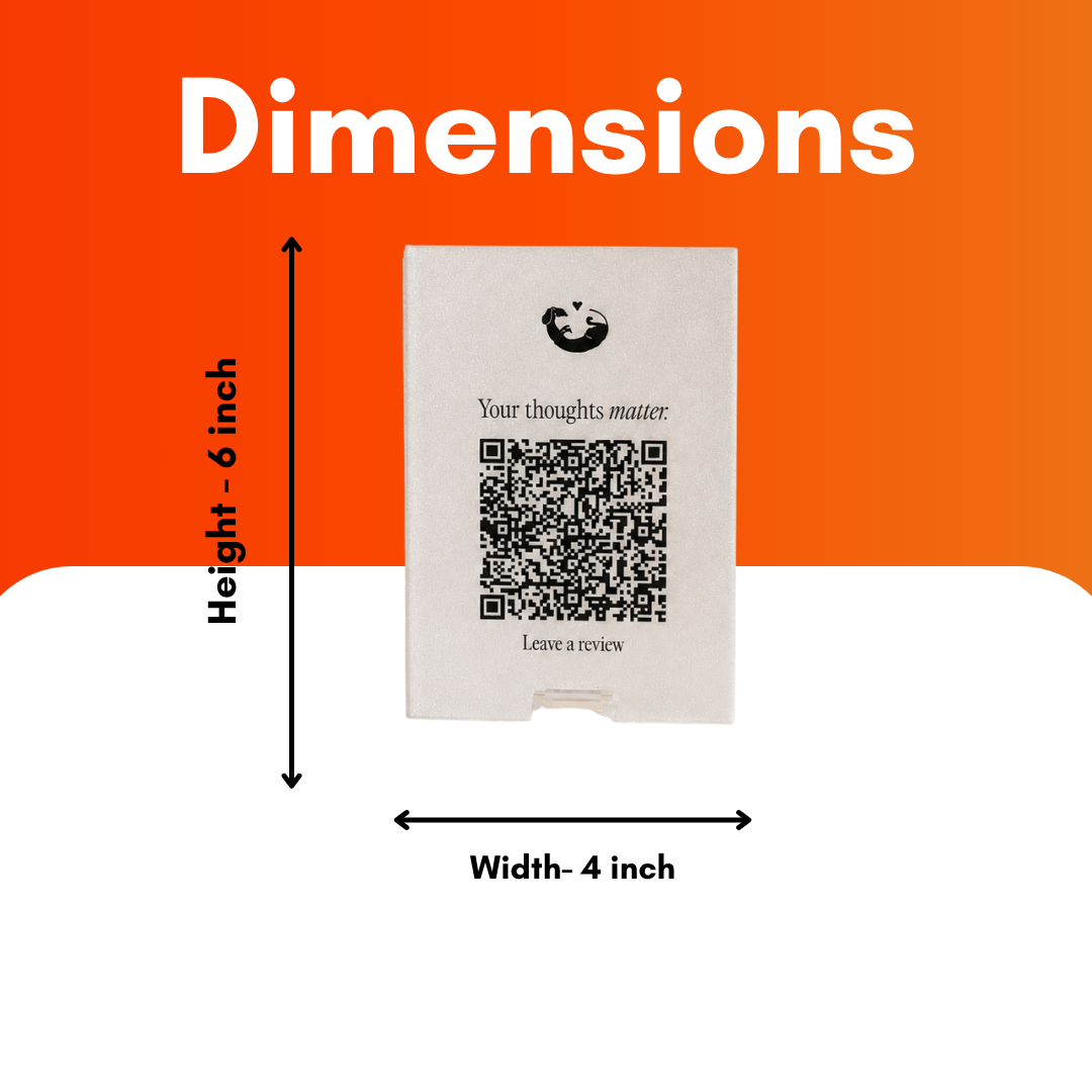 1 QR NFC Enabled Digital 4x6 Standee For Clinic and Hospital