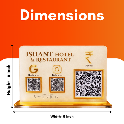 3 QR NFC Enabled Review and Payment Standee For Restaurant & Cafe