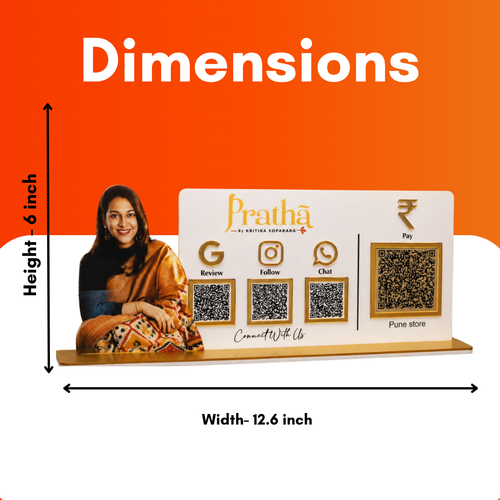 4 QR NFC Enabled Saree Wear Women Cut-Out Standee for Cloth Store Boutique & Garment Shop